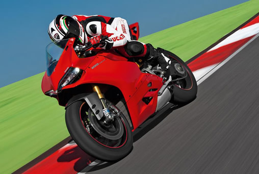 Image of Ducati bike on track.