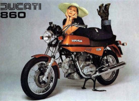 Ducati 1974 860 GT with female model